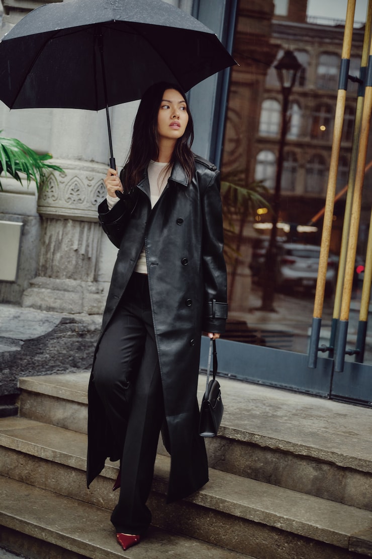 Trench en faux cuir