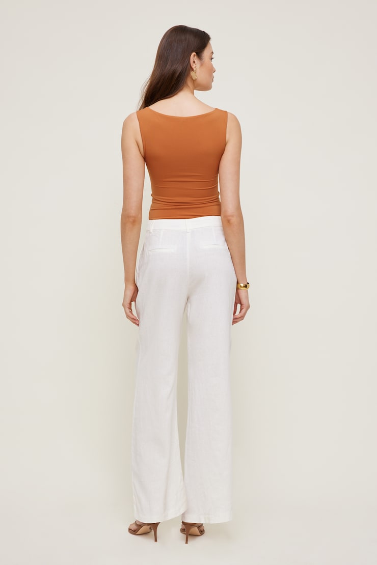 Alex Linen Wide Leg Pants Snow White large