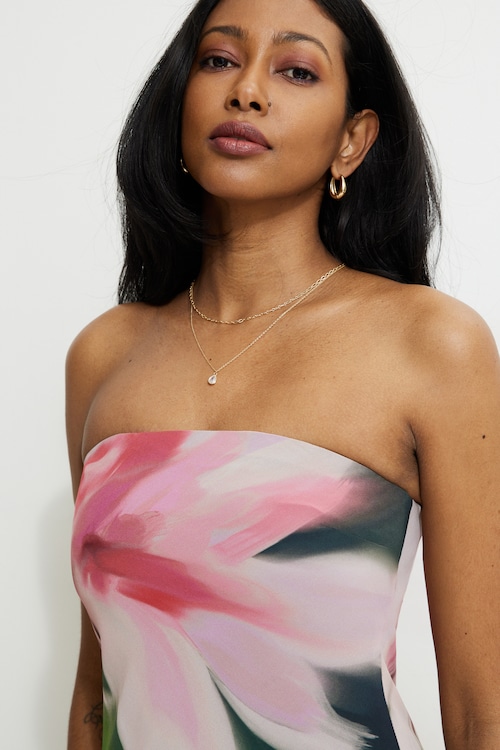 Leah Floral Maxi Tube Dress Pink | Dynamite
