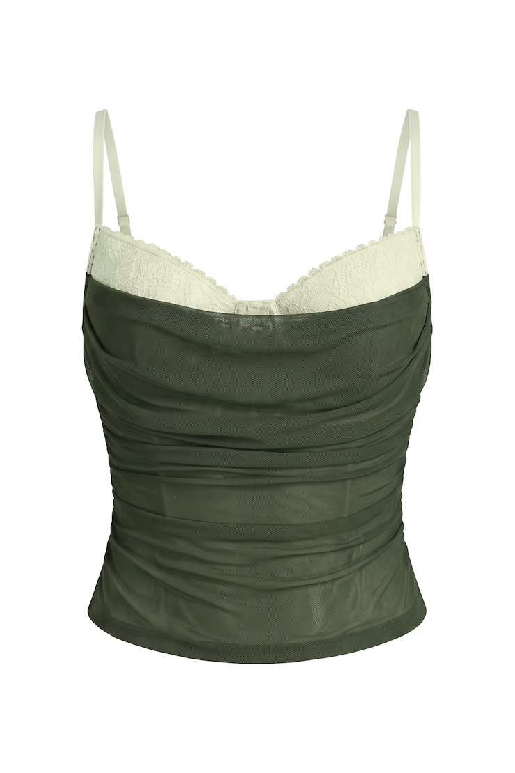 Ally Mesh Peekaboo Bustier, Olive Obsession/Translucent Spearmint, large