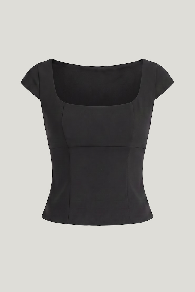 Scoop Neck Top Jet Black large