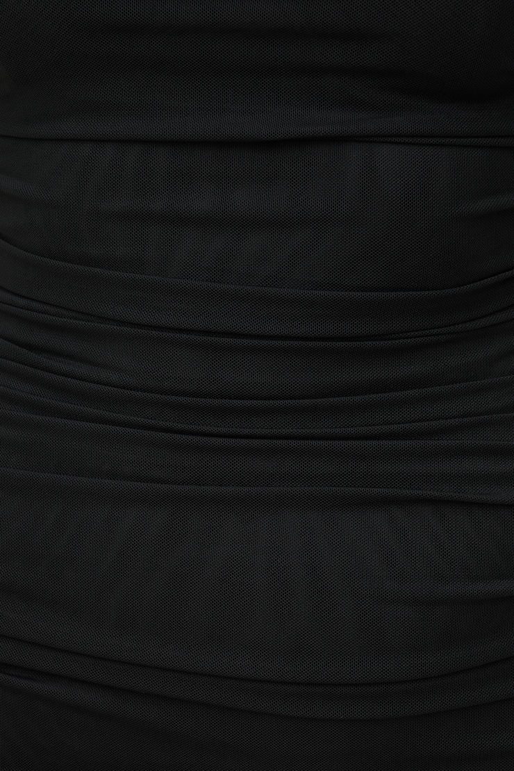 Robe maxi froncée en maille