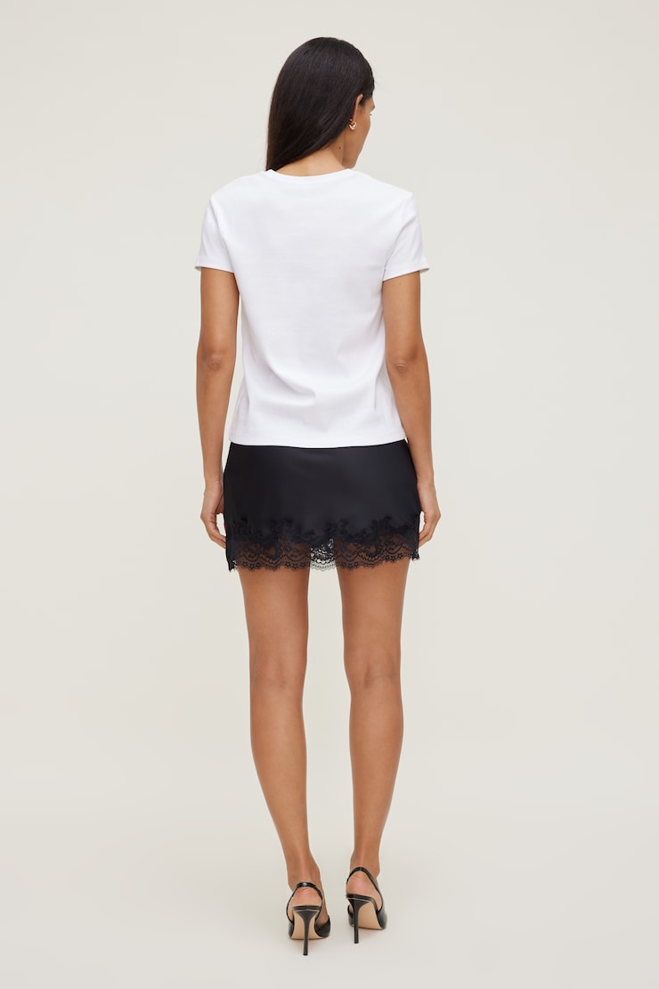 T-shirt ajusté en coton Emy Blanc éclatant large
