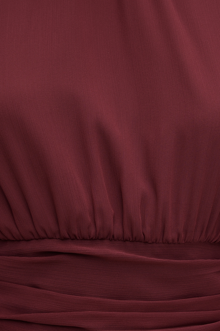 Blouse en chiffon à col montant Bourgogne zinfandel large
