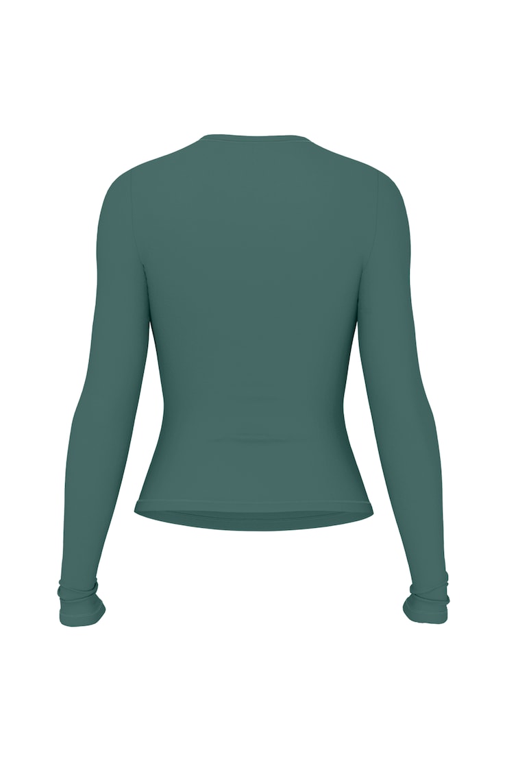 Baretouch Crewneck Long Sleeve Top, Teal Temptation, large