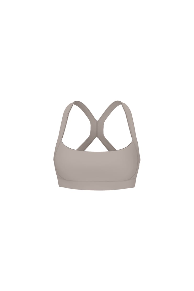 Active Portrait Neck Bra, Satellite Beige, large