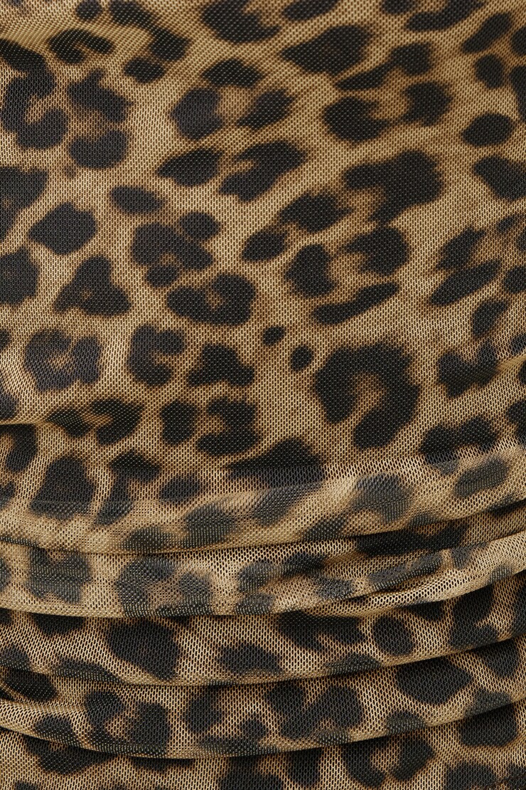 Stella Mesh Long Sleeve Top Leopard Brown large