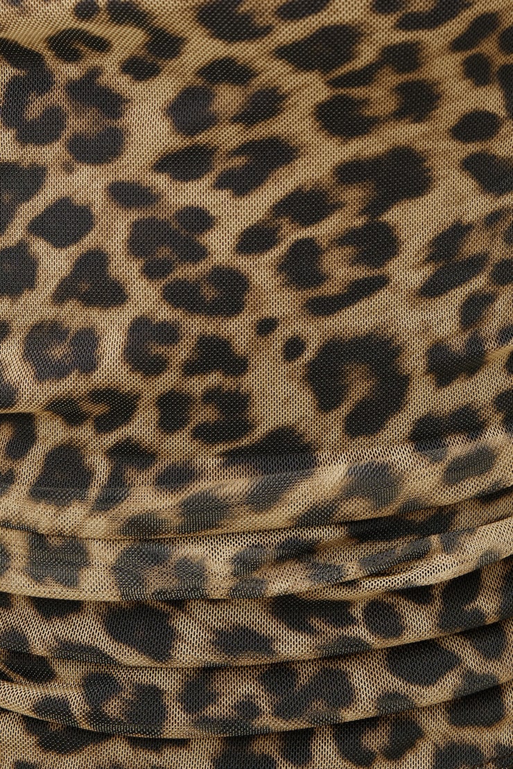 Haut en maille à manches longues Stella Brun léopard large