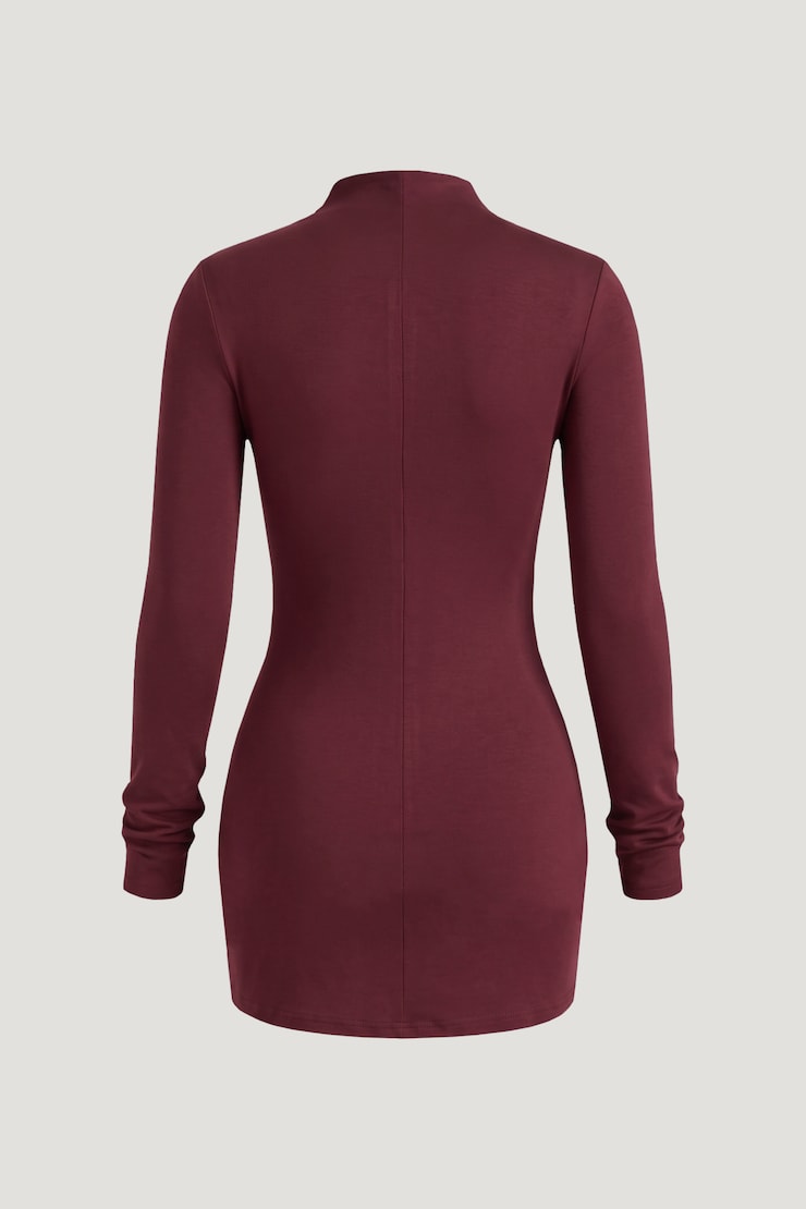 Katia Cotton Mini Dress Maroon Banner large