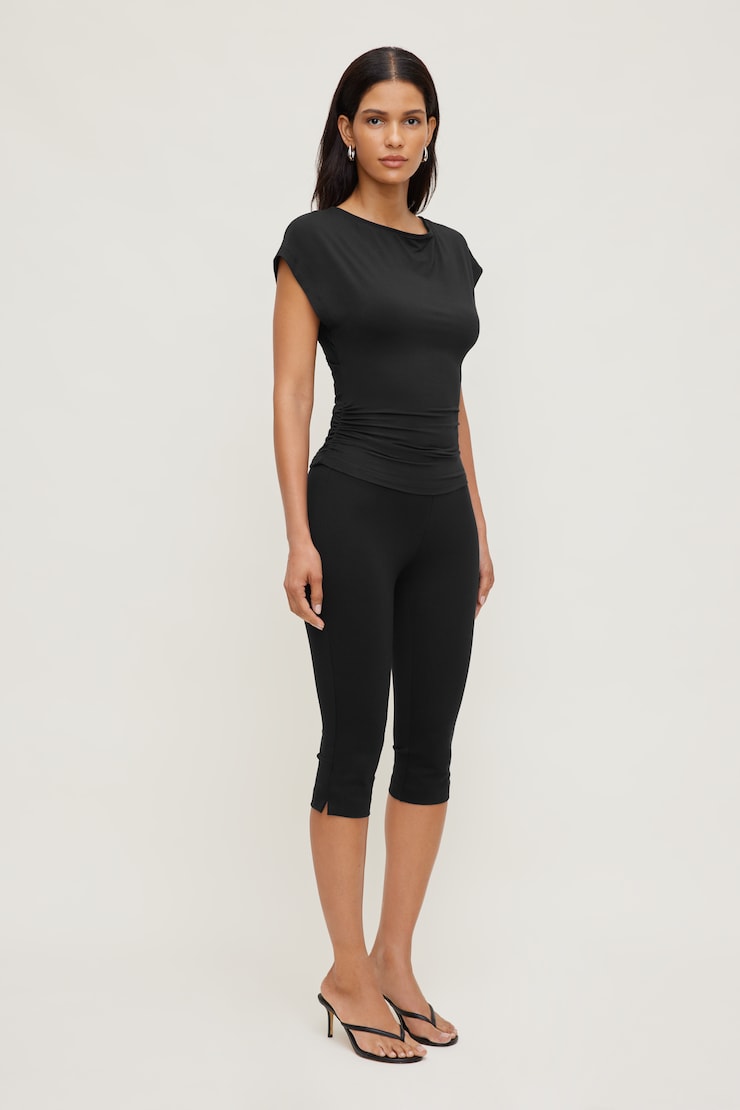 Flutter Sleeve Top Jet Black large