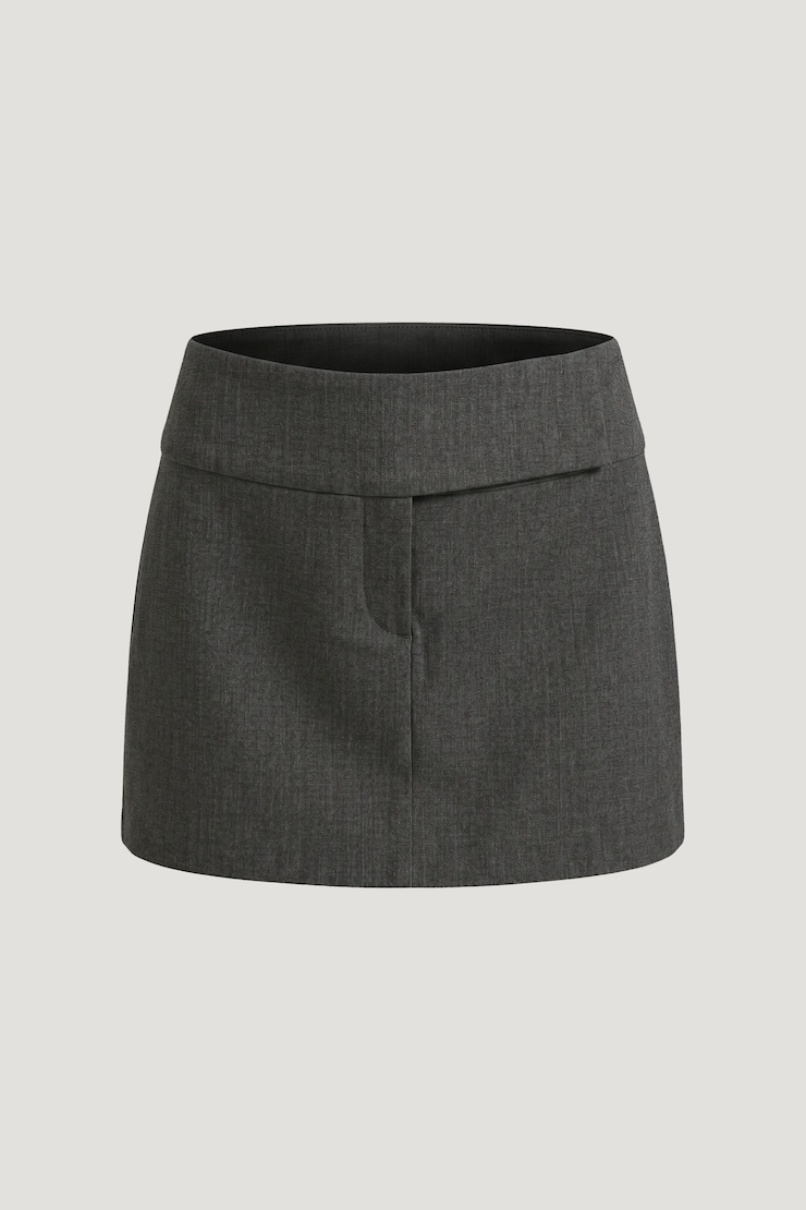 Wide Waistband Mini Skort Anchor Grey Melange large