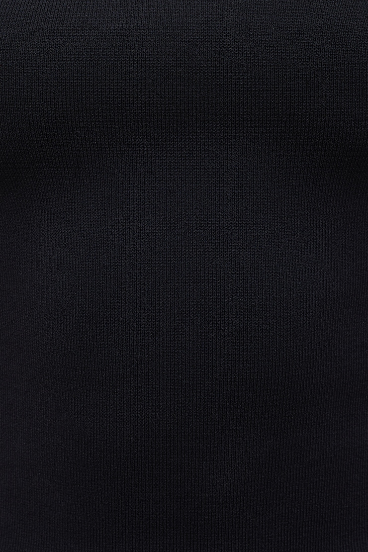 Square Neck Halter Sweater Jet Black large