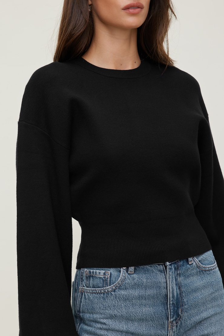 Bea Crewneck Sweater Jet Black large