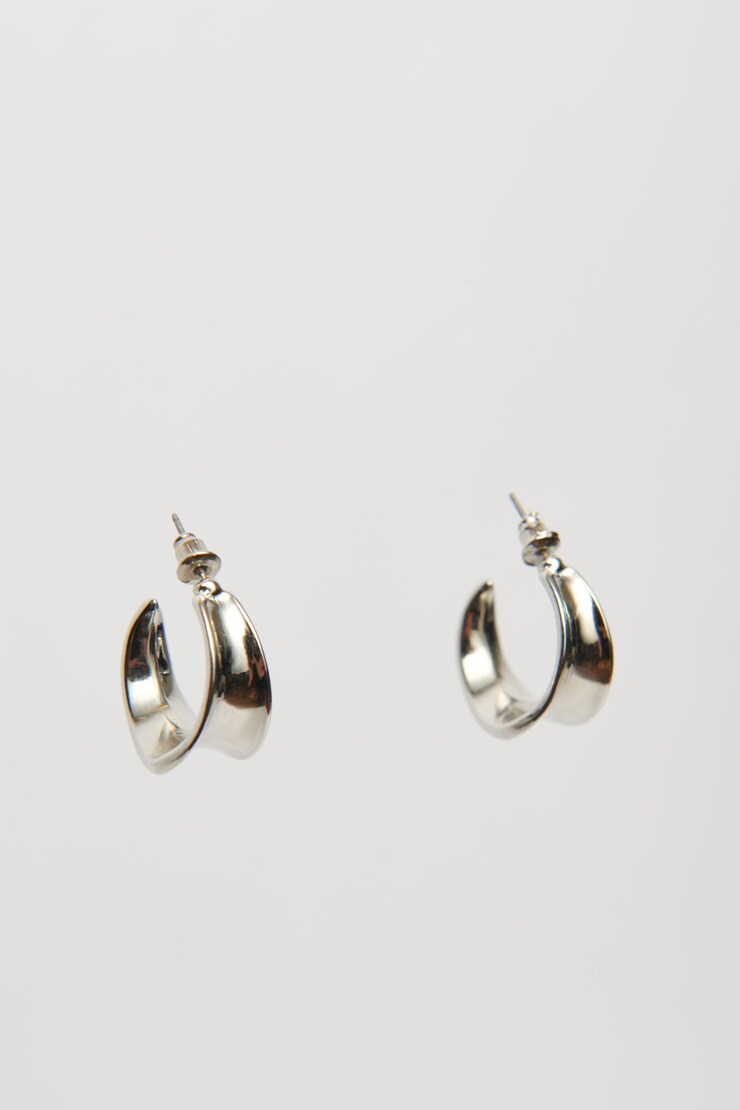 Anneaux d’oreilles concaves Argent large