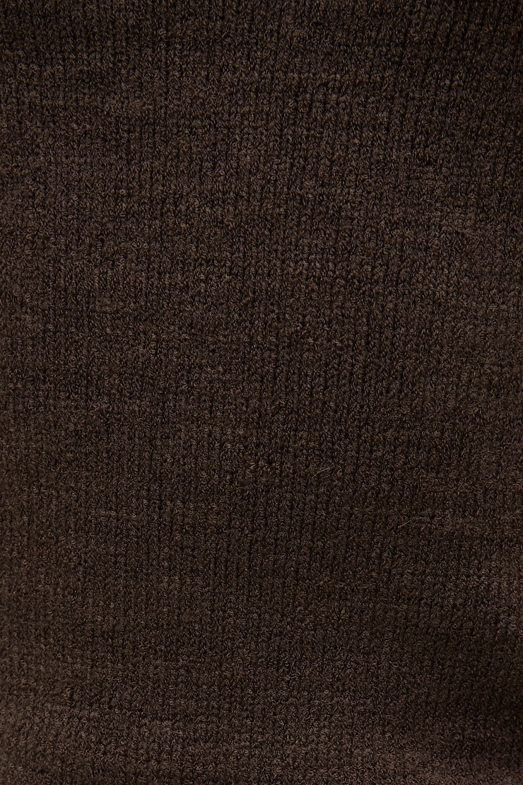 Camisole en tricot à col montant Brun café large