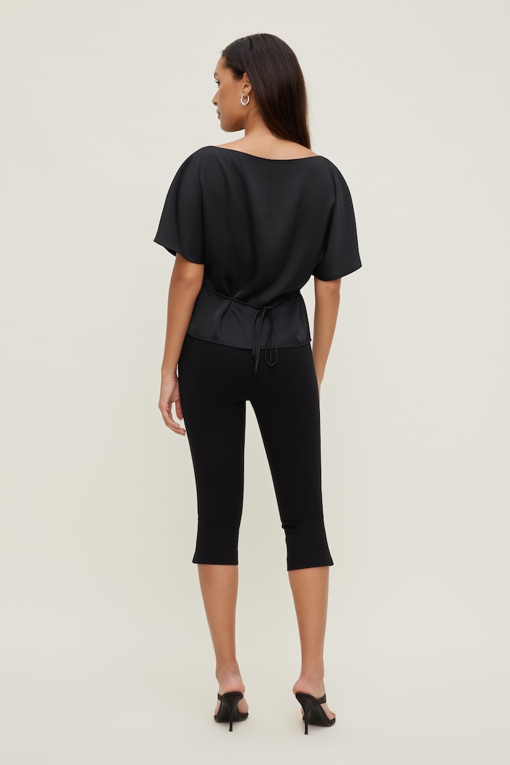 Farra Satin Blouse Jet Black large