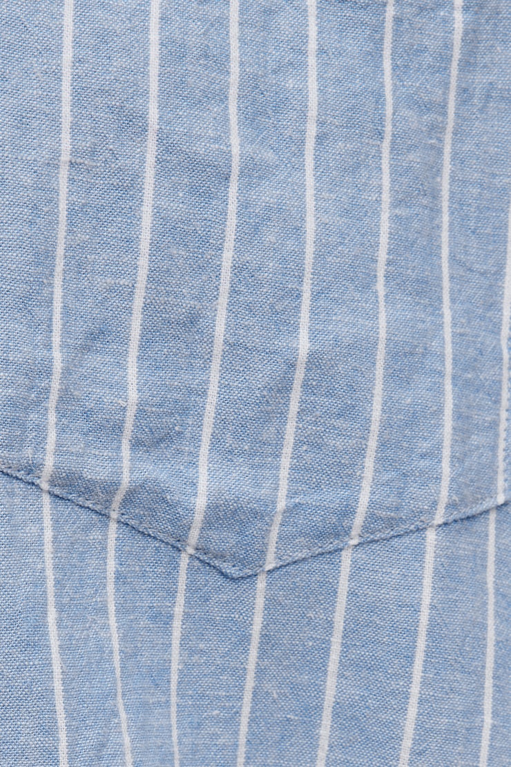Isla Oversized Linen Shirt Blue Monday Striped large