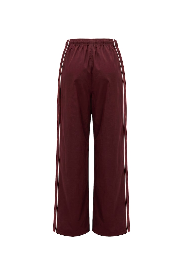 On Track Nylon Joggers, Burgundy Bite/Snow White, large