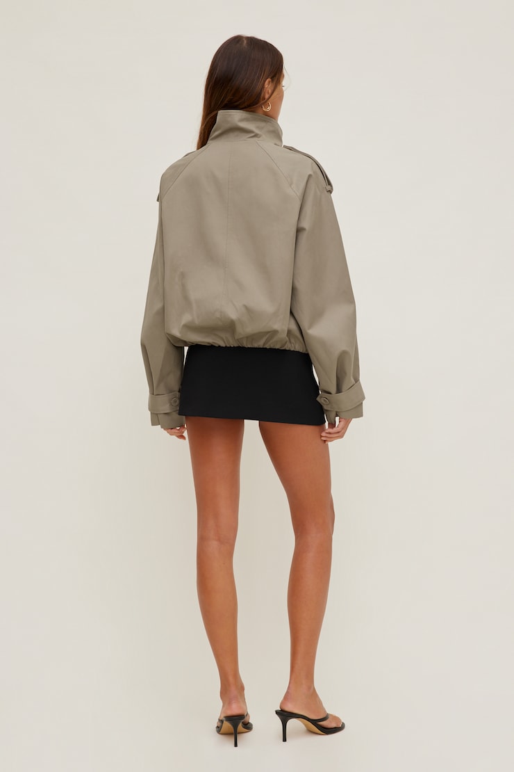 Siena Trench Bomber Jacket Desert Taupe Beige large