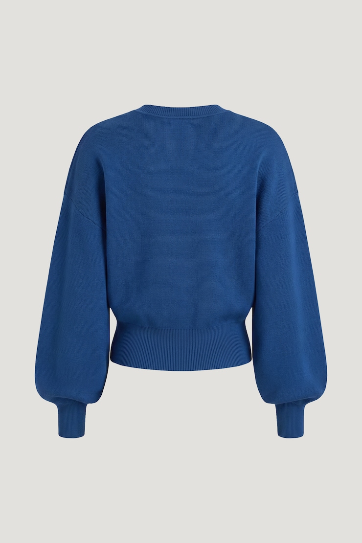 Cinched V Neck Sweater Blue Quartz large