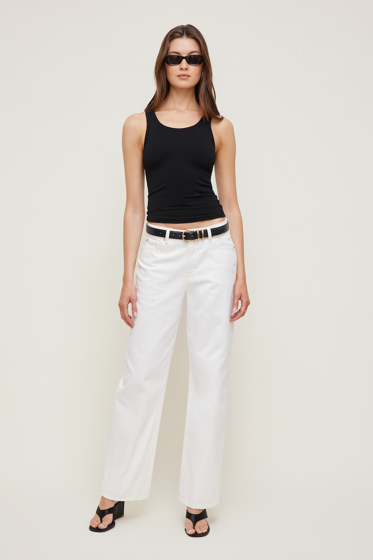 Classic Faux Leather Belt Black / Gold large