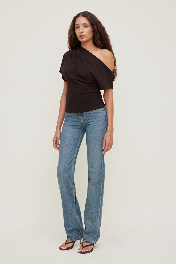 Alexa Cotton Spandex T Shirt Cherry Lacquer Burgundy large