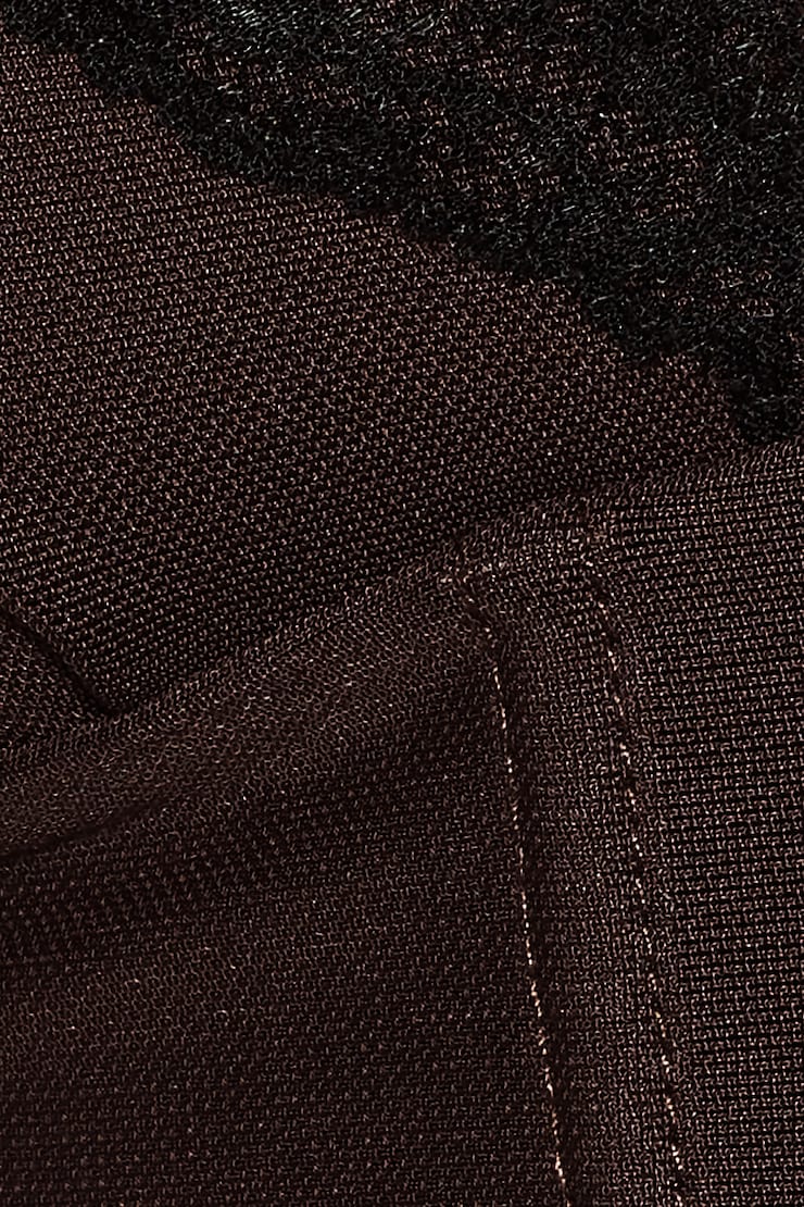 Adela Lace Trim Cami Corset, Chocolate Mousse Brown/Jet Black, large