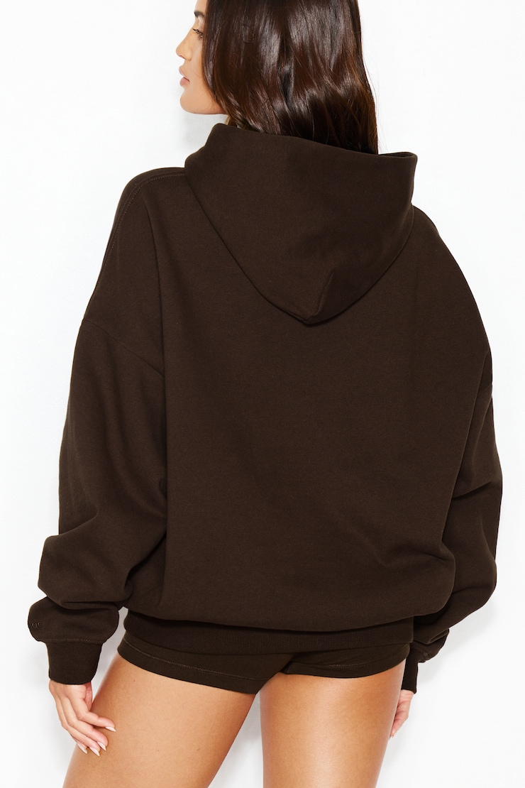 UltraFleece Hoodie, Armadillo Brown with Chenille Garage Logo, large