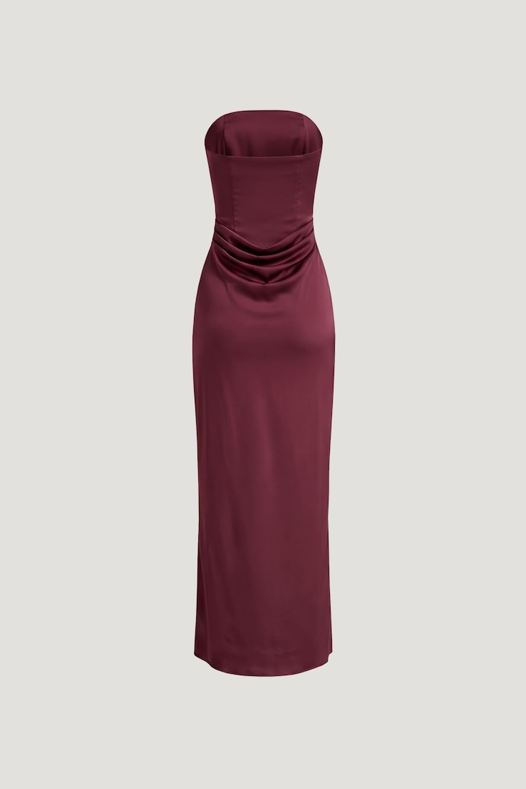 Blaire Corset Maxi Dress Maroon Banner large