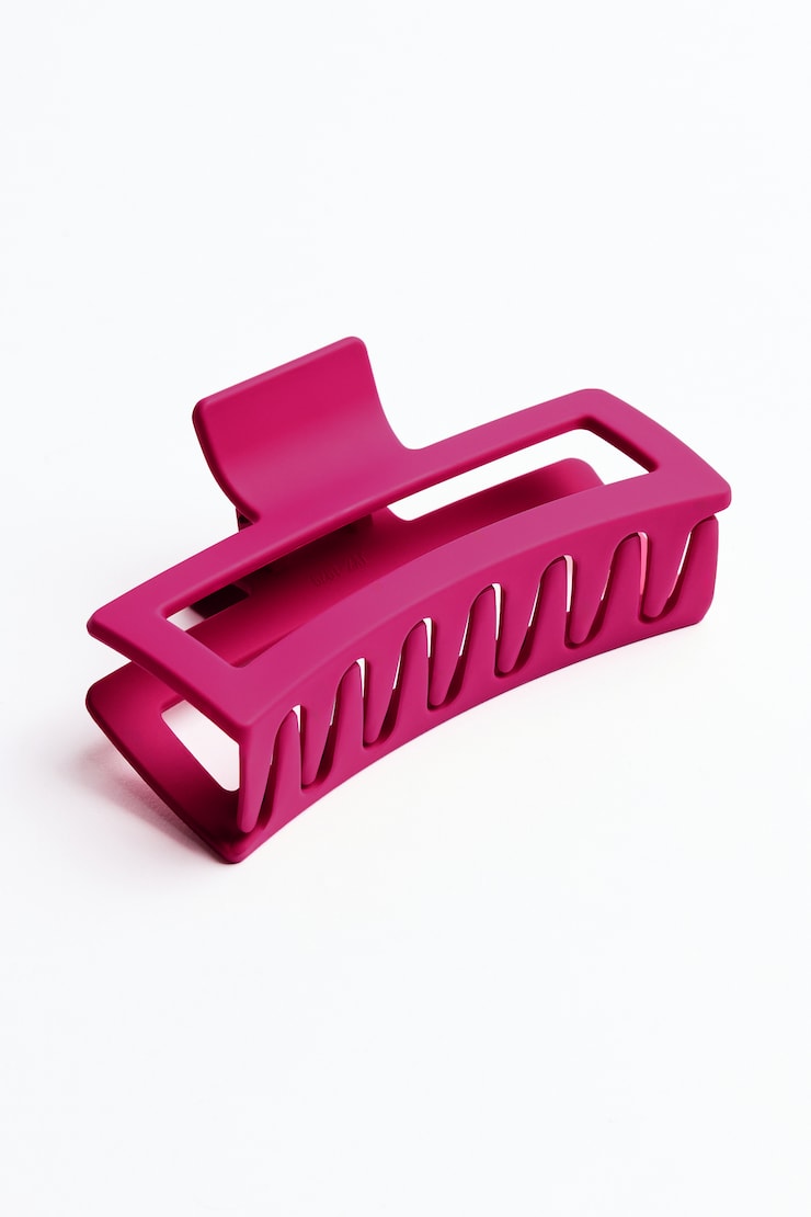 Oversized Rectangle Claw Clip, Raspberry Cheeks Pink, large