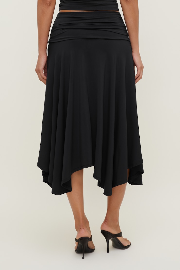 Sculpt Asymmetric Midi Skirt