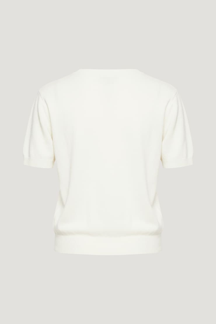 Clara Short Sleeve Sweater Snow White large