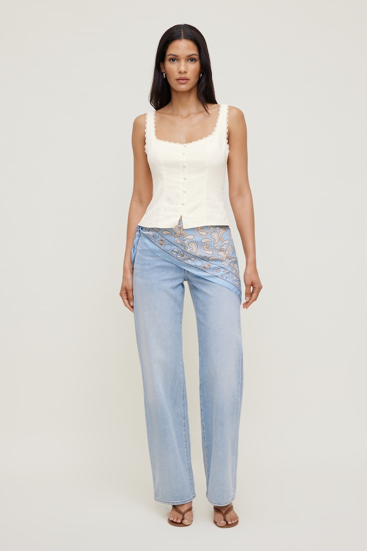 Linen Tank Top White | Dynamite