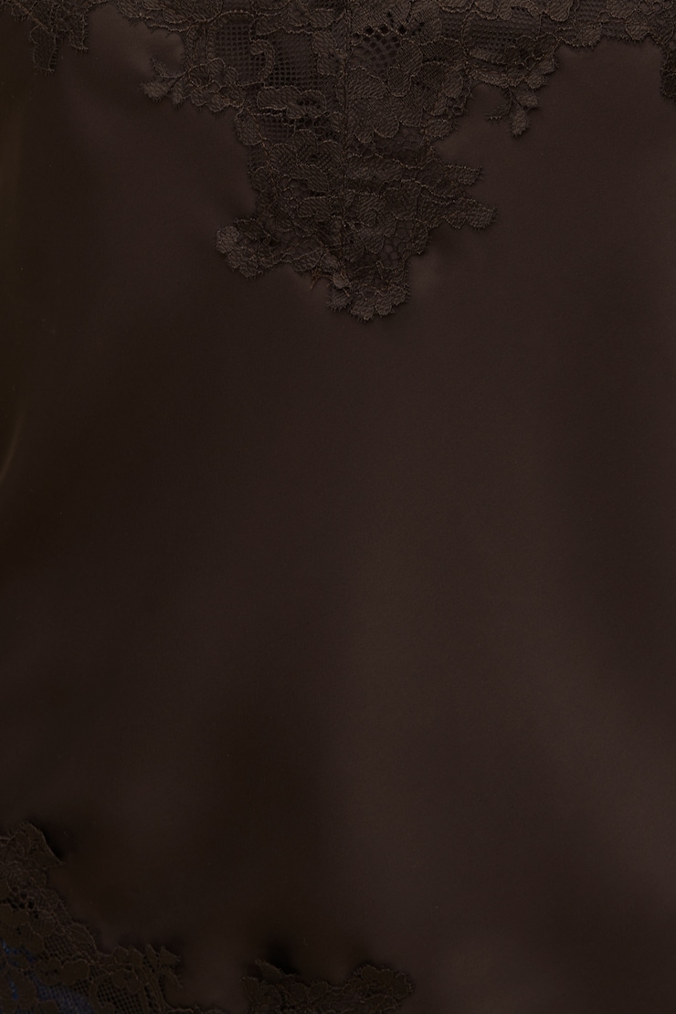Cassie Asymmetric Lace Satin Cami Java Brown large