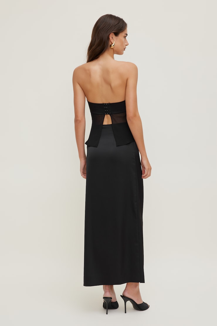 Georgette Tube Top Jet Black large