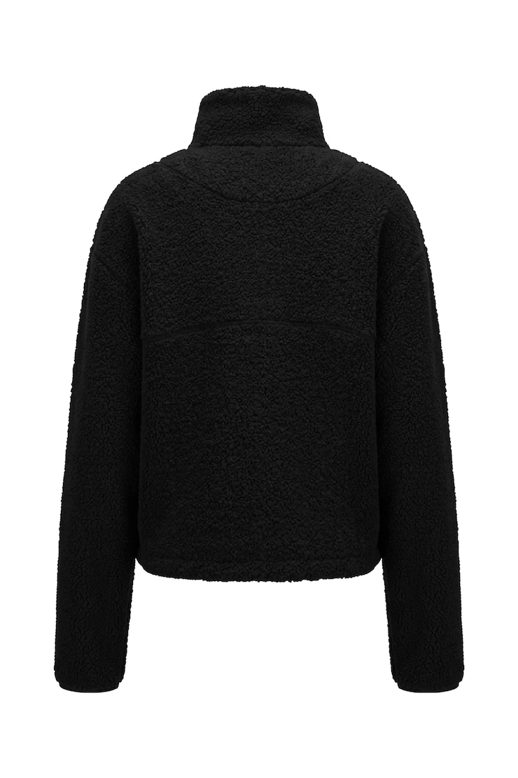 Sherpa Full Zip Jacket, JET BLACK, large