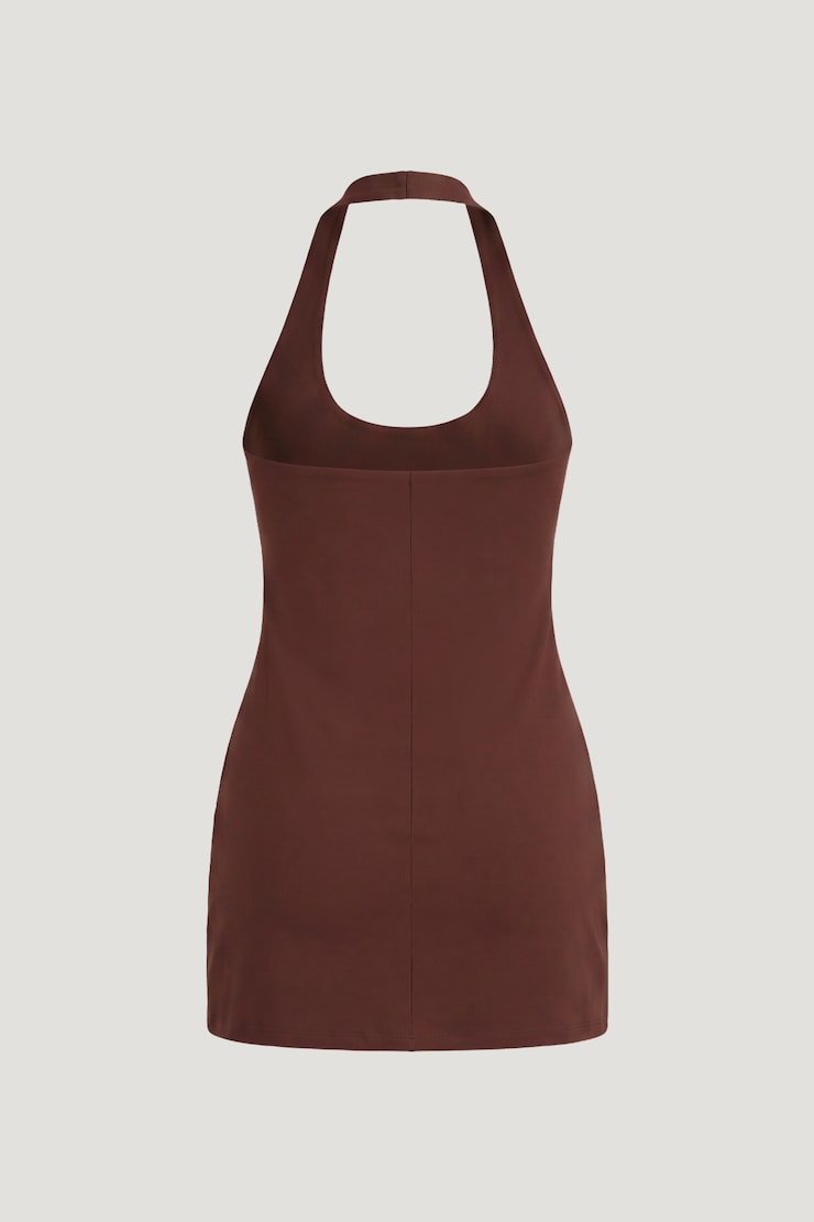 Gia Ponte Mini Dress Rum Raisin Burgundy large