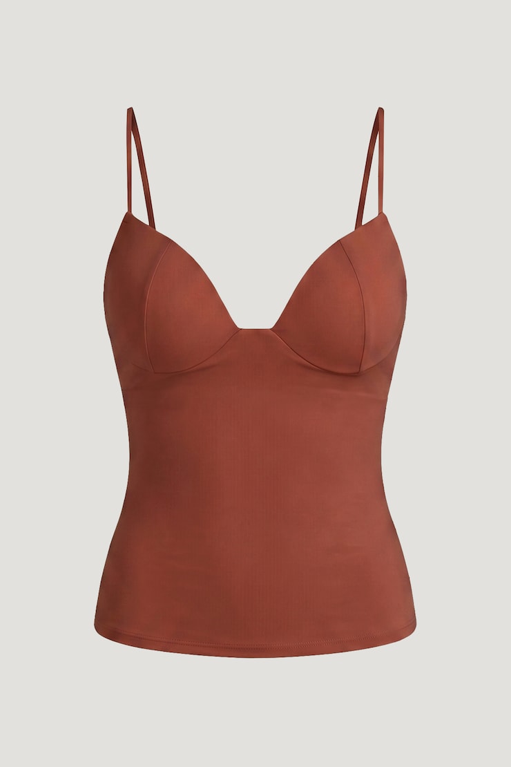 Mindi Padded Bustier Top Dark Paprika Burgundy large