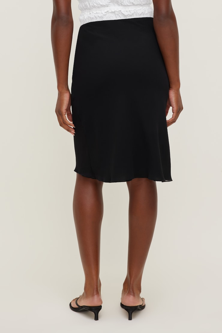 Esther Georgette Midi Skirt Jet Black large