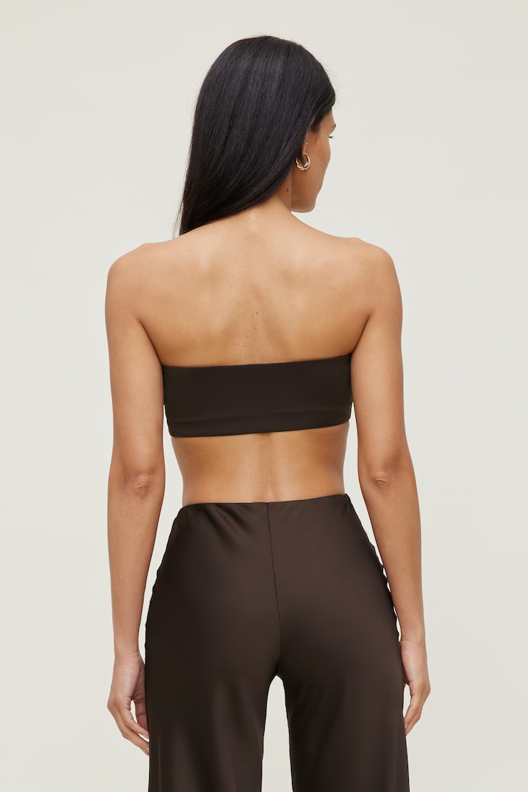 Soutien-gorge bandeau sculptant Brun café large