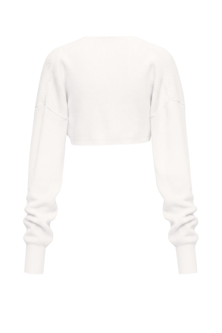 Long Sleeve Shrug Cardigan, Snow White, large