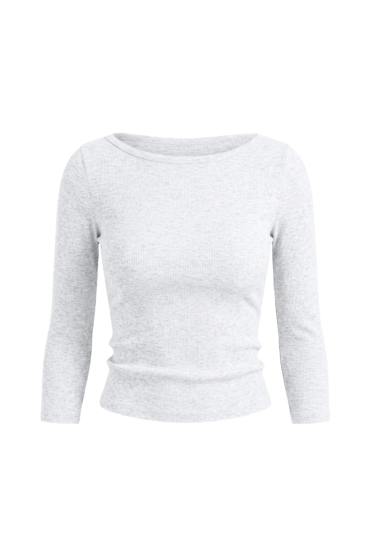 SnatchRib 3/4 Sleeve Top Gray | Garage