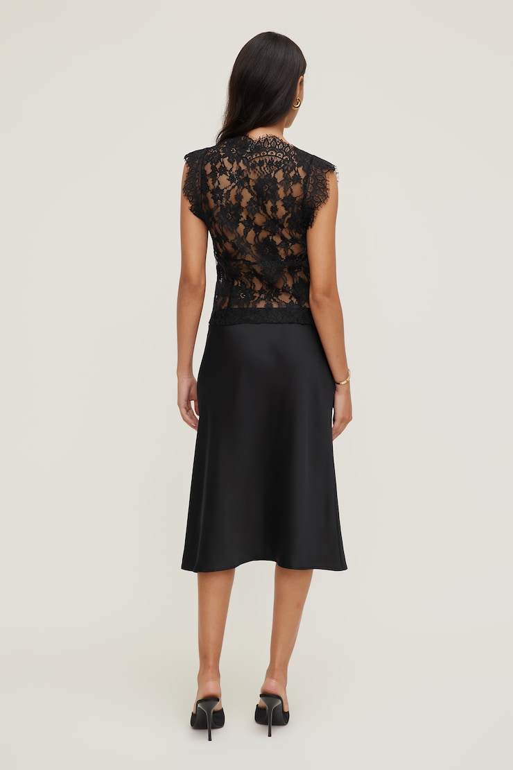 Rae Sheer Lace Sleeveless Blouse Jet Black large