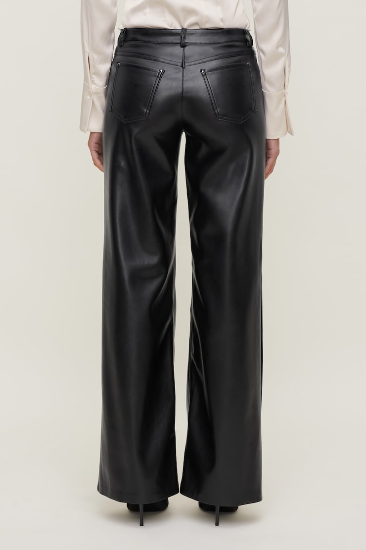 Devon Mid Rise Straight Leg Faux Leather Pants