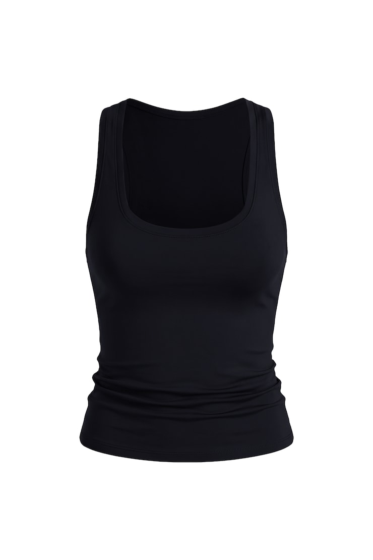 Sleek Scoop Tank Top, Jet Black, large
