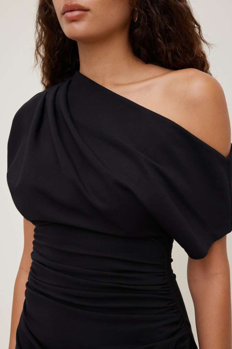 Alexa Cotton Mini Dress Jet Black large