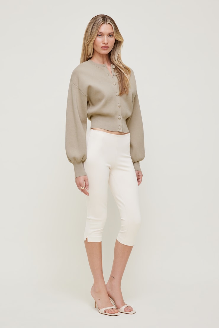 Ellie Balloon Sleeve Cardigan Simply Taupe large