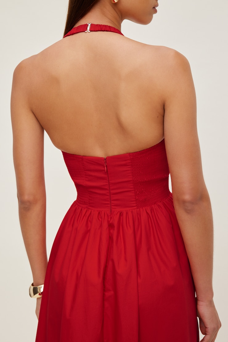 Taylor Poplin Maxi Dress Goji Berry Red large