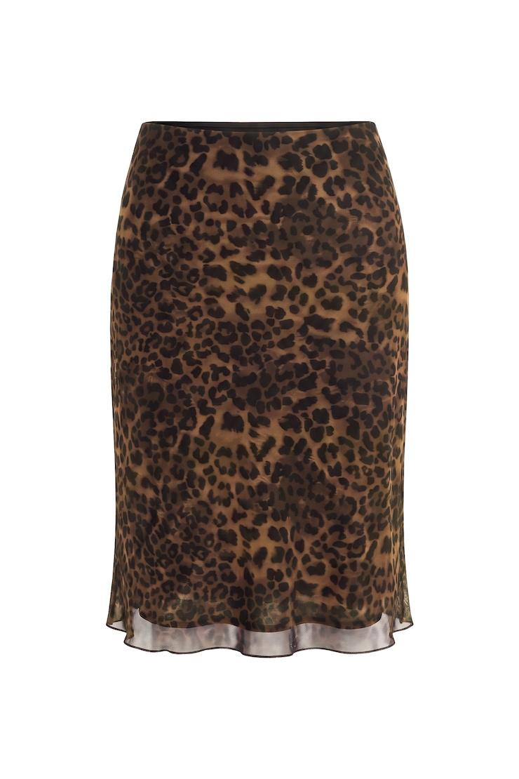 Midi Mesh Skirt, Untamed Leopard, large