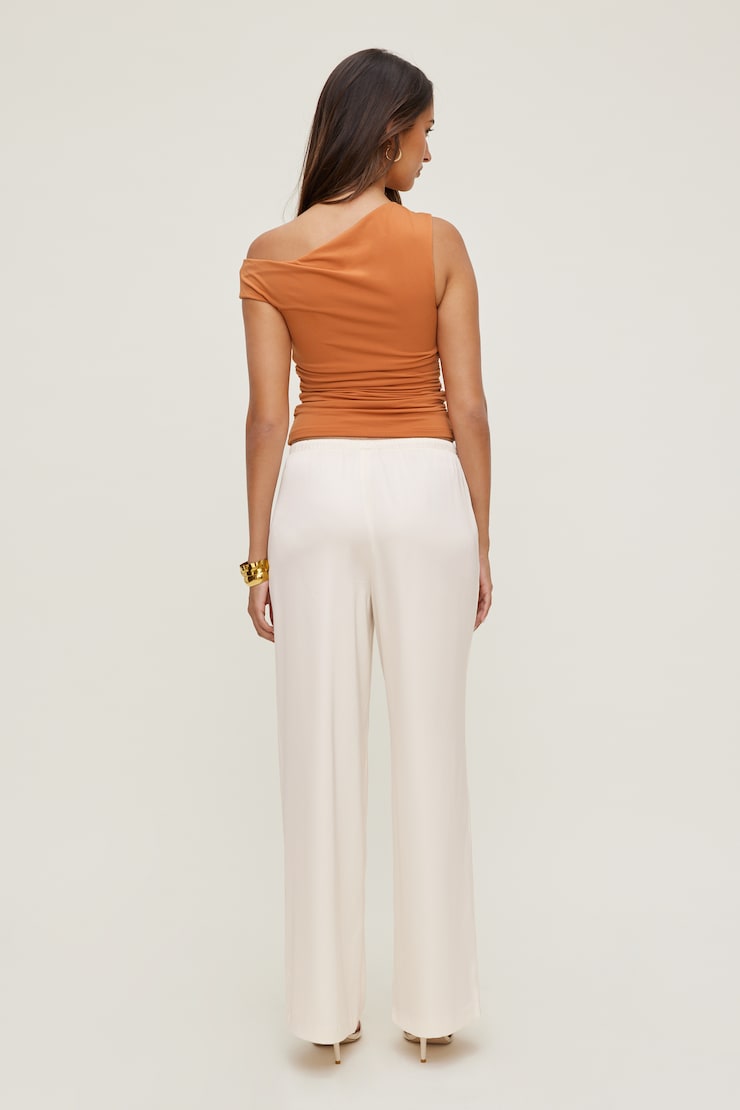 Pantalon en satin à jambe large Leo